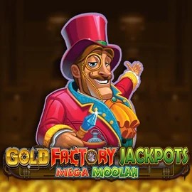 Enjoy Gold Factory Jackpots Mega Moolah by Aurum Signature Studios – logo hosted on spinooloco.com