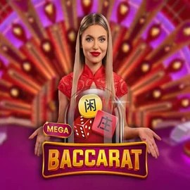 Mega Baccarat slot icon by Pragmatic Play, available at Spinoloco Casino