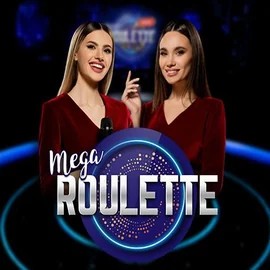 Mega Roulette online game logo by Pragmatic Play on spinooloco.com